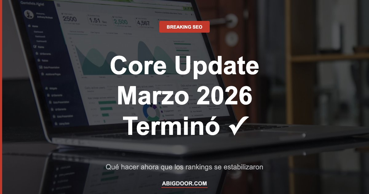 Gráfico de rankings estabilizados tras la finalización del Core Update de marzo 2026