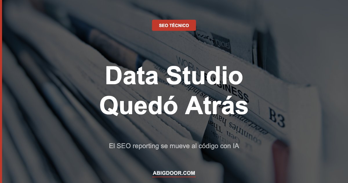 Sala de trabajo digital representando el cambio del SEO reporting de Data Studio a herramientas de código con IA