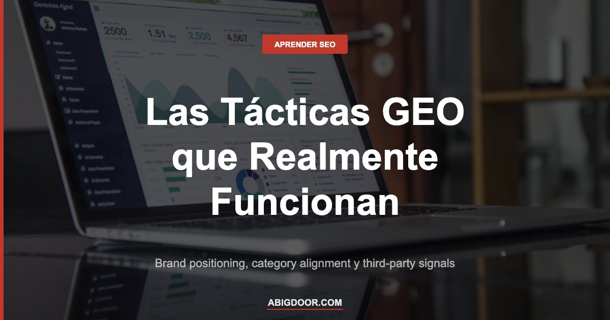 Gráfico de estrategia representando las tácticas GEO que realmente funcionan en 2026