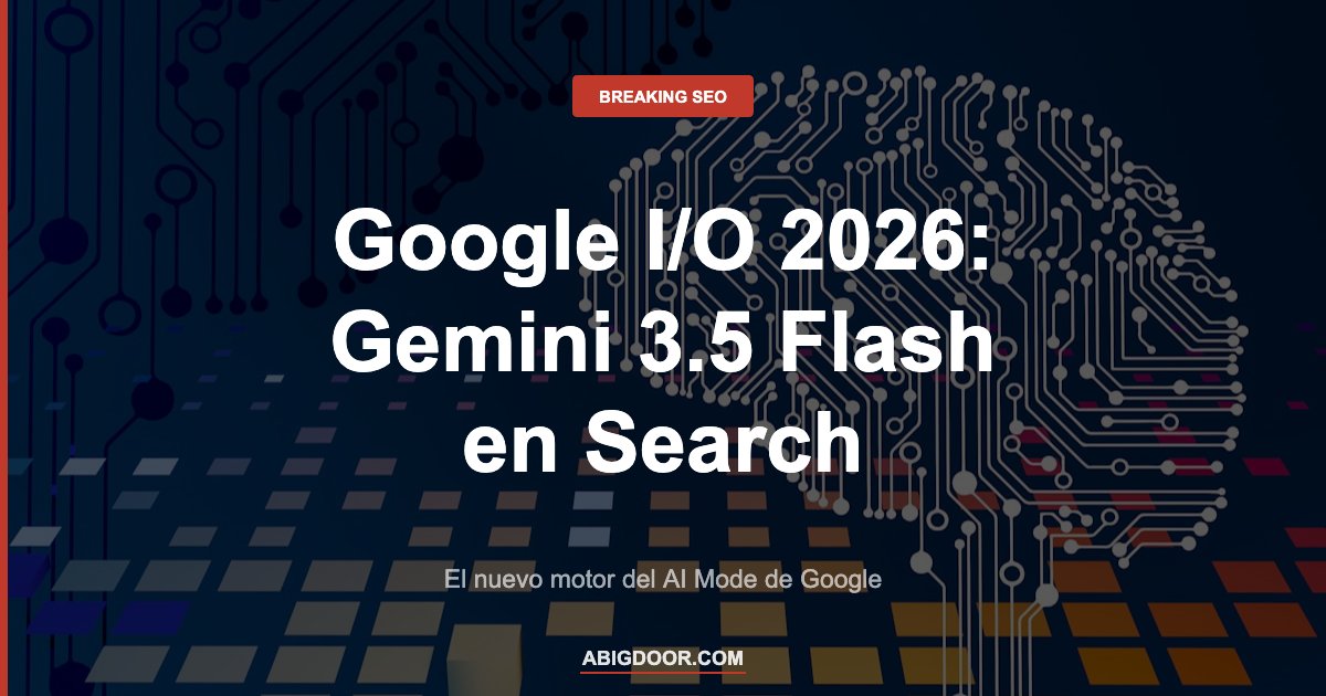 IA representando el anuncio de Gemini 3.5 Flash como motor del AI Mode de Google Search en el Google I/O 2026
