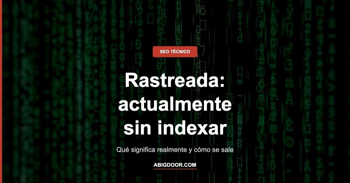 Rastreada: actualmente sin indexar